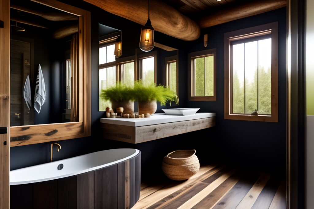łazienka inspiracje drewno